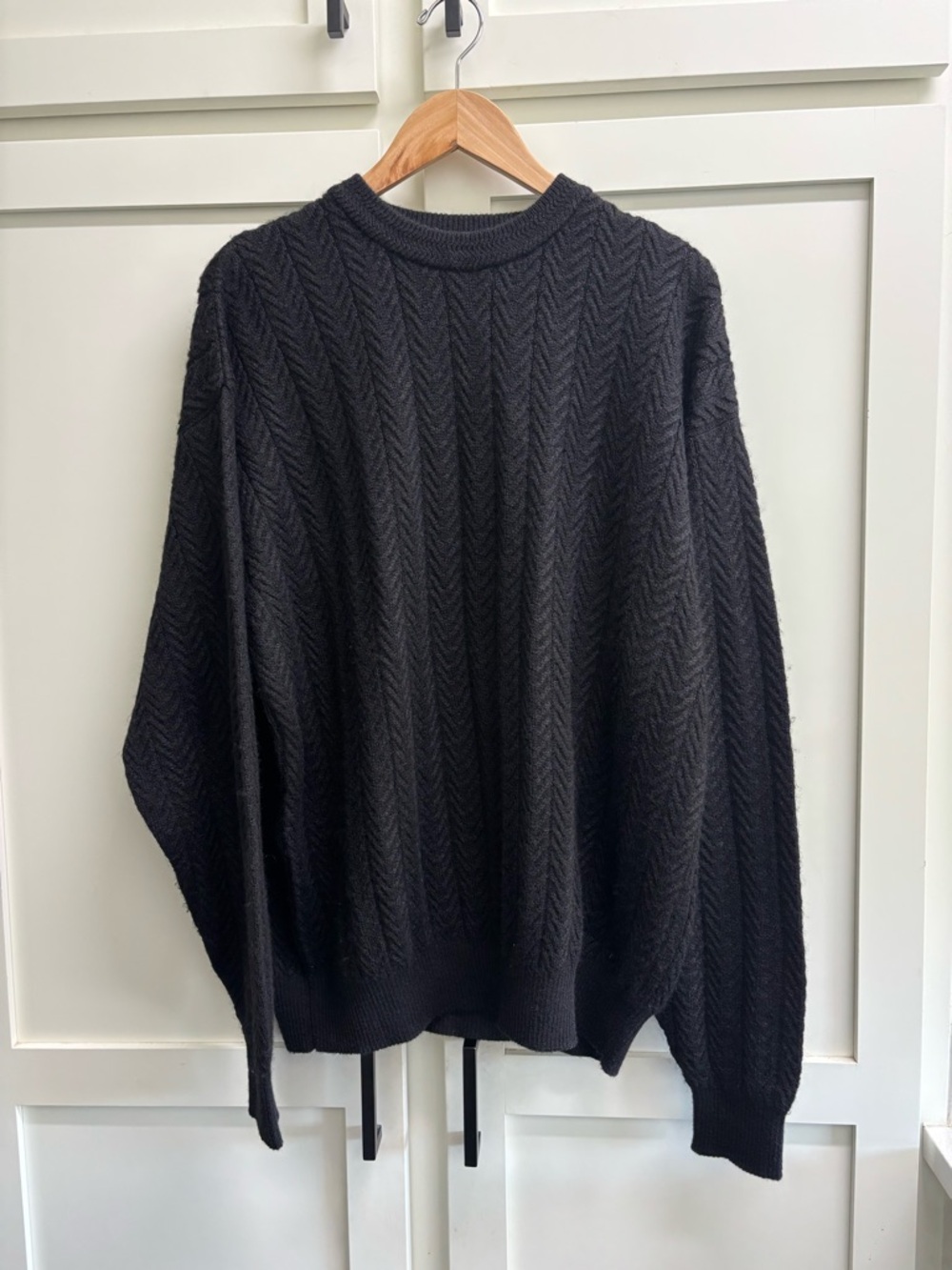Bobby Jones Baby Alpaca Silk Sweater Knit Crewneck Men’s Large Black Peru Luxury - Picture 2 of 7